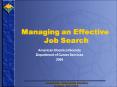 Managing an Effective Job Search PowerPoint PPT Presentation