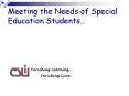 Meeting the Needs of Special Education Students PowerPoint PPT Presentation