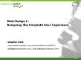 Web Design 1: Designing the Complete User Experience