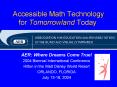 Accessible Math Technology for Tomorrowland Today PowerPoint PPT Presentation