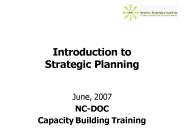 Introduction to Strategic Planning