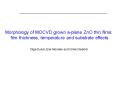 Morphology of MOCVD grown aplane ZnO thin films: PowerPoint PPT Presentation
