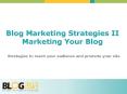 Blog Marketing Strategies II Marketing Your Blog PowerPoint PPT Presentation