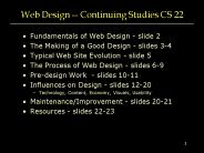 Web Design Continuing Studies CS 22