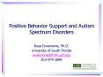 Positive Behavior Support and Autism Spectrum Disorders PowerPoint PPT Presentation