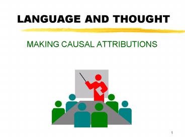 LANGUAGE AND THOUGHT