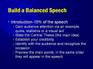 Build a Balanced Speech