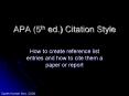 APA 5th ed. Citation Style PowerPoint PPT Presentation