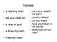 Idioms PowerPoint PPT Presentation