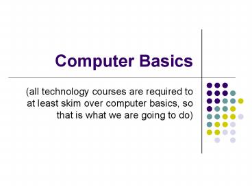 Computer Basics presentation | free to view