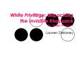 White Privilege: Unpacking the Invisible Knapsack By: Peggy McIntosh PowerPoint PPT Presentation