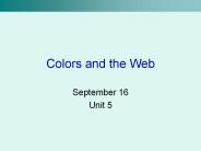 Colors and the Web