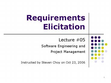 Requirements Elicitation