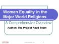 Women Equality in the Major World Religions PowerPoint PPT Presentation