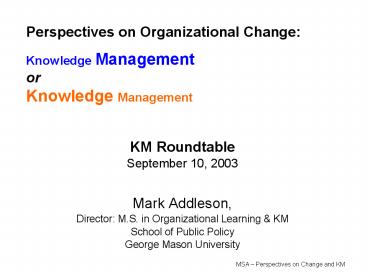 KM Roundtable