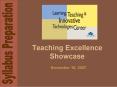 Teaching Excellence Showcase PowerPoint PPT Presentation
