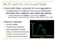 IR, IE and QA over Social Media