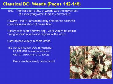 Classical BC: Weeds Pages 142148