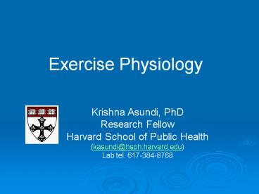 Exercise Physiology presentation | free to view