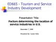 ED665 Tourism and Service Industry Development PowerPoint PPT Presentation