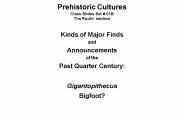 Prehistoric Cultures Class Slides Set