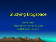 Studying Blogspace