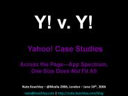 Y! v. Y!  Yahoo! Case Studies  Across the Page