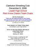 Clarkston Wrestling Club December 9, 2006 Lowell High School Red Arrow Classic Team Duals PowerPoint PPT Presentation