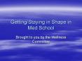 GettingStaying in Shape in Med School PowerPoint PPT Presentation