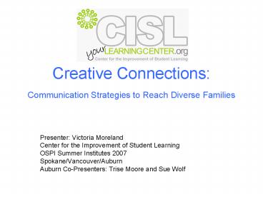Creative Connections: Communication Strategies to Reach Diverse Families