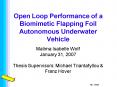 Open Loop Performance of a Biomimetic Flapping Foil Autonomous Underwater Vehicle PowerPoint PPT Presentation