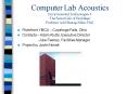 Computer Lab Acoustics Environmental Technologies 3 The Secret Life of Buildings Professor Adil Shar PowerPoint PPT Presentation