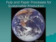 Pulp and Paper Processes for Sustainable Production PowerPoint PPT Presentation