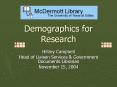 Demographics for Research PowerPoint PPT Presentation