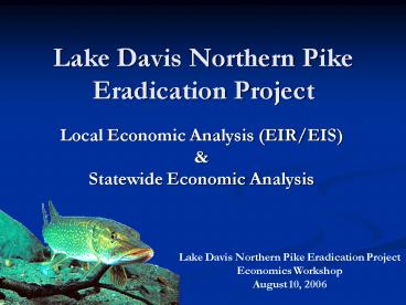Lake Davis Northern Pike Eradication Project