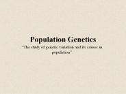 Population Genetics