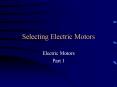 Selecting Electric Motors PowerPoint PPT Presentation