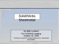 SolidWorks Sheetmetal PowerPoint PPT Presentation