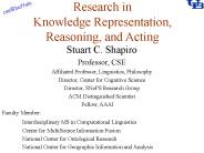 Research in Knowledge Representation, Reasoning, and Acting