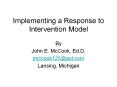 Implementing a Response to Intervention Model PowerPoint PPT Presentation