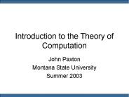 Introduction to the Theory of Computation