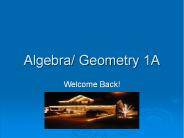 Algebra Geometry 1A