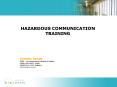 HAZARDOUS COMMUNICATION TRAINING PowerPoint PPT Presentation