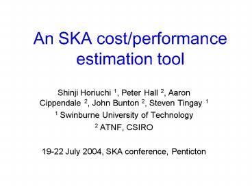 An SKA costperformance estimation tool
