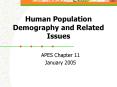 Human Population Demography and Related Issues PowerPoint PPT Presentation