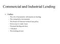 Commercial and Industrial Lending PowerPoint PPT Presentation