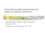 SCENARIOBASED GENERATION OF DIGITAL LIBRARY SERVICES