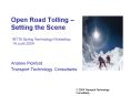Open Road Tolling Setting the Scene PowerPoint PPT Presentation