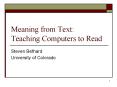 Meaning from Text: Teaching Computers to Read PowerPoint PPT Presentation
