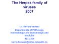 The Herpes family of viruses 2007 PowerPoint PPT Presentation